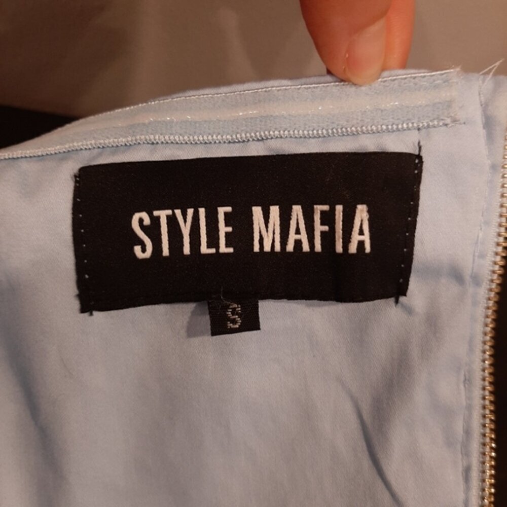 Style Mafia Cliona Top Strapless Bardot Ruffled Puff Sleeve Peplum Womens Small - Picture 13 of 16